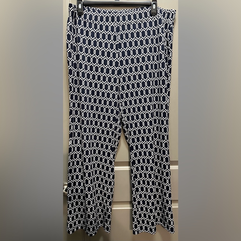 Kim Rogers Size 2X Curvy Navy/White Lounge Pants EUC